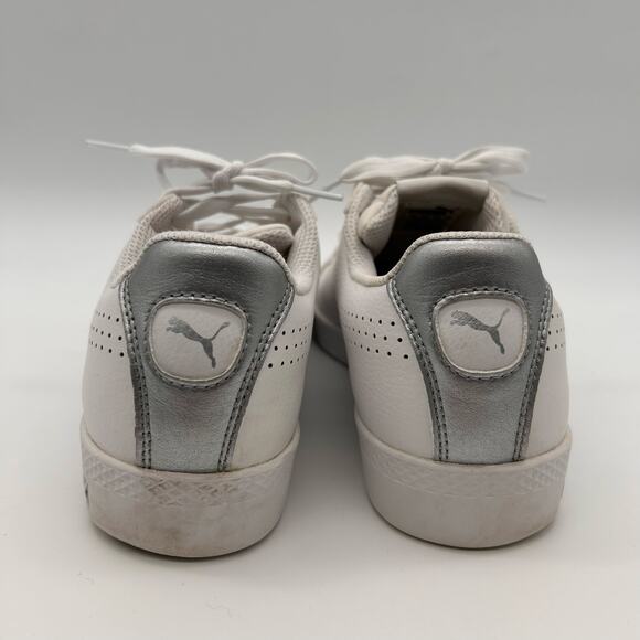 Puma Smash Shoes Women's 9 White Classic Athletic‎ Lace Up Sneakers 366238-01 - Picture 5 of 8